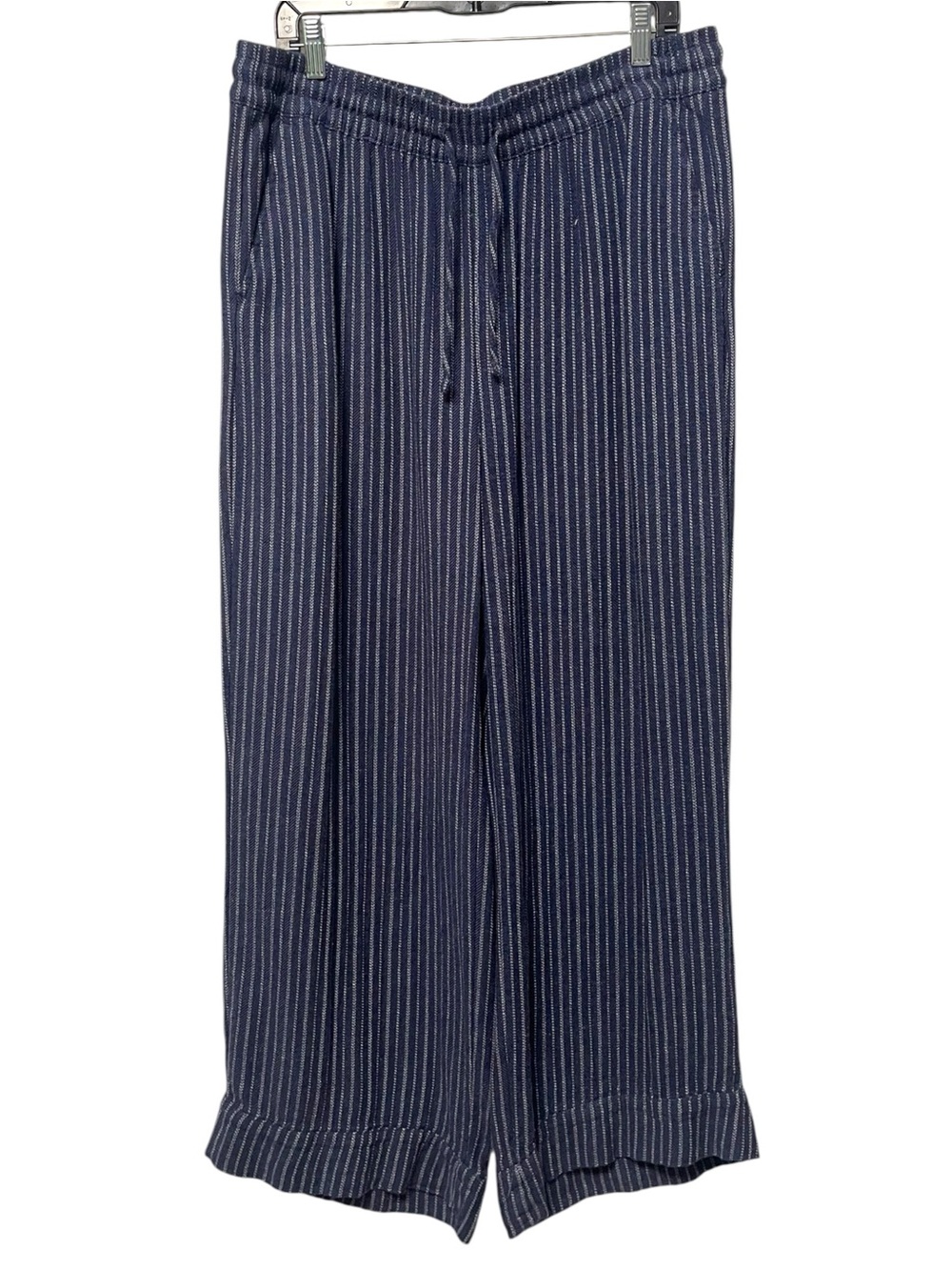 TIME & TRU Linen Blend Striped Wide Leg Pants L